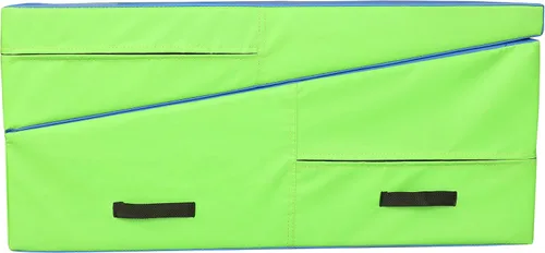 Miniatura 3 de PRISP Alfombrilla plegable inclinada para gimnasio, extra larga, 71 x 30 x 14 pulgadas, con cuña para niños Verde; Azul