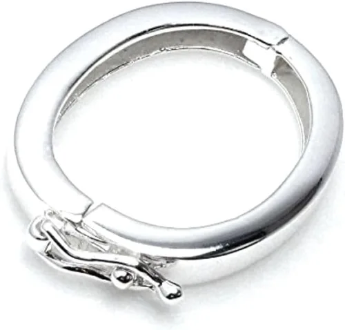 Adabele - Collar con bisagras ovaladas de plata de ley auténtica, cierre realzador para 0.315 in (0.31 pulgadas), cuentas de piedras preciosas de