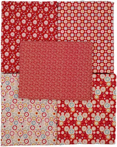 Miniatura 2 de iNee Paquetes de Tela para Cuartos Gruesos, Tela de Algodón Precortada en Cuadrados para Coser y Acolchar, 18 x 22 pulgadas, Rojo