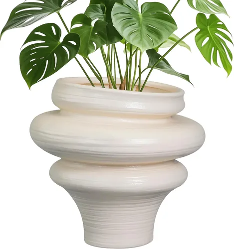 Miniatura 15 de Macetas de cerámica para plantas de 10.6 pulgadas, macetas de bonsái para plantas de interior con orificio de drenaje, maceta decorativa al aire