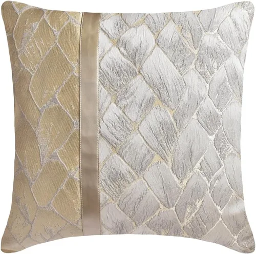Miniatura 16 de The HomeCentric Funda de almohada personalizada, color plateado de 12 x 12 pulgadas, fundas de almohada de arpillera, enrejado y celosía y almohadas