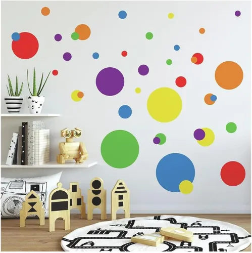 Miniatura 2 de RoomMates RMK1246SCS - Adhesivo decorativo para pared, diseño de lunares, color azul y marrón, RMK1245SCS