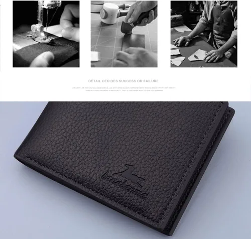 Miniatura 5 de Cartera delgada para hombre con monedero, cartera minimalista con cremallera, carteras plegables para hombre con tarjetero de crédito, cartera