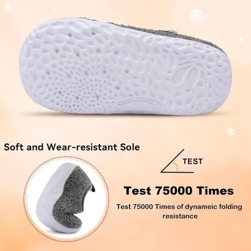 Miniatura 6 de JIASUQI Pantuflas mullidas para niños pequeños, zapatos cálidos para la casa para niños y niñas