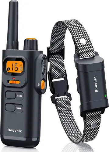 Miniatura 8 de Bousnic Collar de choque para perro con control remoto, [Nueva edición] Collar de entrenamiento de perros de 4000 pies para perros grandes, medianos