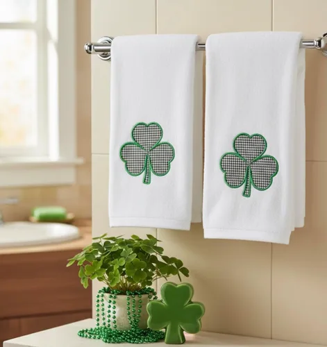 Miniatura 2 de Serafina Home Toallas de mano de baño irlandesas del día de San Patricio: suave y absorbente para invitados de cocina, bordado con apliques