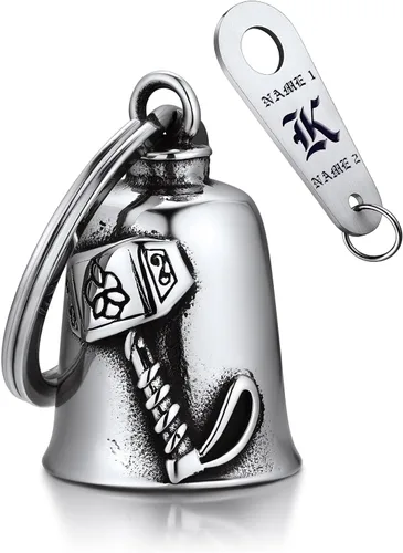 Miniatura 15 de Bandmax Llavero de motocicleta para motociclista, de acero inoxidable, campanas de guardián de conducción segura para motocicletas