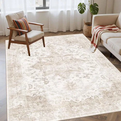 Miniatura 8 de Rugxara Alfombra de entrada lavable de 3 x 5, alfombras de pasillo bohemias antideslizantes para pasillo, entrada, cocina, baño, cuarto