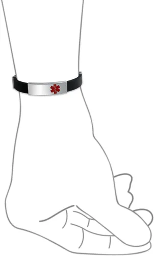 Miniatura 3 de Pulsera de goma de silicona ajustable impermeable para hombre, acero de 8,5 pulgadas, grabado personalizado