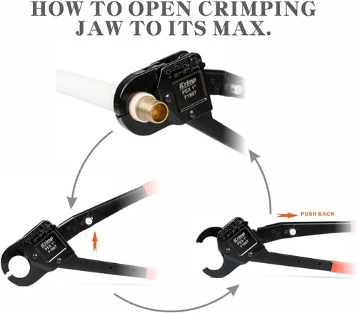 Miniatura 4 de iCrimp - Herramientas de crimpado PEX de cabeza angulada que funcionan en tubos PEX de 1 pulgada con medidor Go/No-Go que se adapta a todas