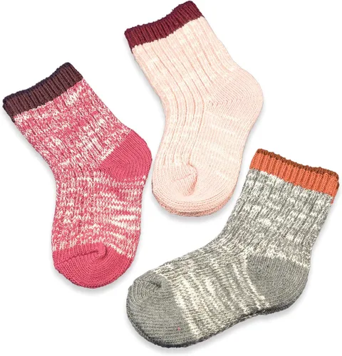 Calcetines para bebés y niñas 3 pares de calcetines de algodón de punto grueso y sin costuras gruesos cálidos sin costuras para niños calcetines de