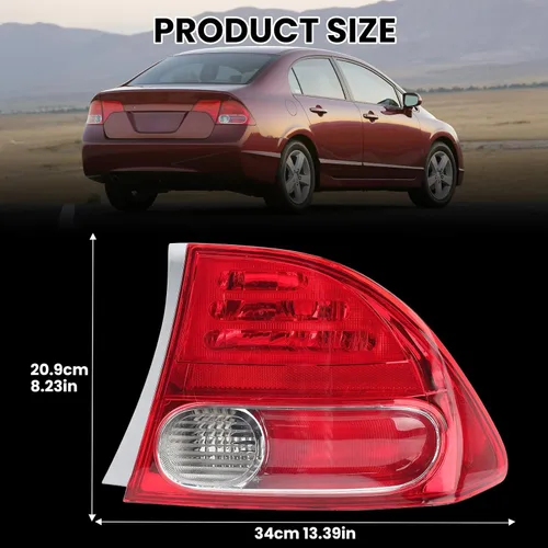 Miniatura 6 de Lente de luz trasera para Honda Civic de 4 puertas sedán/híbrido del lado del pasajero HO2801165 33501-SNA-A02 2006 2007 2008 (derecha)