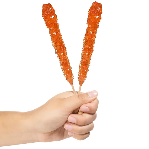 Miniatura 2 de Palitos de azúcar de caramelo de naranja con sabor a naranja, 12 caramelos envueltos individualmente para fiestas