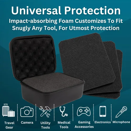 Miniatura 4 de Funda protectora rígida con espuma personalizable, funda rígida ligera para electrónica, cosméticos, maquillaje y más, protección EVA
