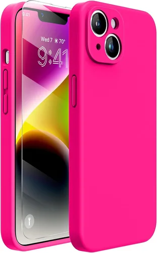 Miniatura 295 de Miracase Funda diseñada para iPhone 13, con protector de pantalla de vidrio templado, forro de microfibra suave antiarañazos, funda de goma