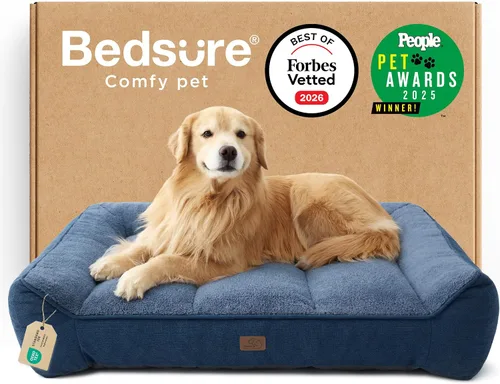 Miniatura 24 de Bedsure Cama ortopédica para perros de tamaño mediano, camas extra gruesas de apoyo para perros medianos con funda impermeable lavable, cómodo sofá