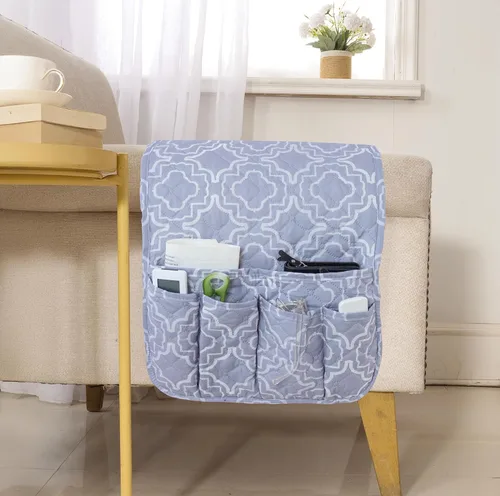 Miniatura 9 de Organizador de sillón para sofá, soporte de control remoto, duradero y antideslizante, organizador de reposabrazos para sofá reclinable, 4 bolsillos