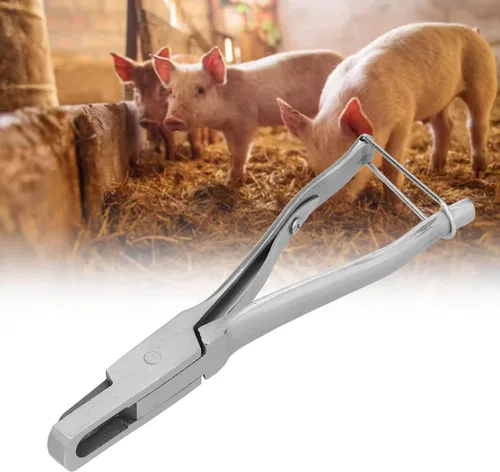 Miniatura 2 de Alicates de etiqueta de oreja para ganado, alicates de acero inoxidable en forma de U para cerdos, ovejas, cabras, ganado, vacas, ganado, etiqueta