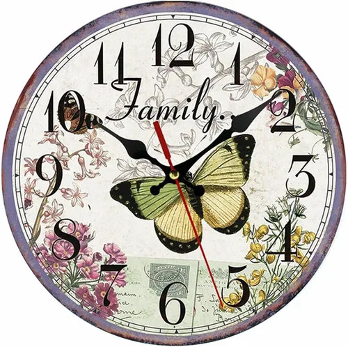 Miniatura 4 de Reloj de pared redondo de madera de 12 pulgadas, silencioso, sin tictac, de cuarzo, funciona con pilas, para oficina, cocina, dormitorio, aula