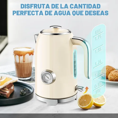Miniatura 6 de SUSTEAS Tetera Eléctrica - Hervidor de Agua Caliente de 57 oz para Té con Termómetro, Tetera de Acero Inoxidable de 1500W de Calentamiento Rápido