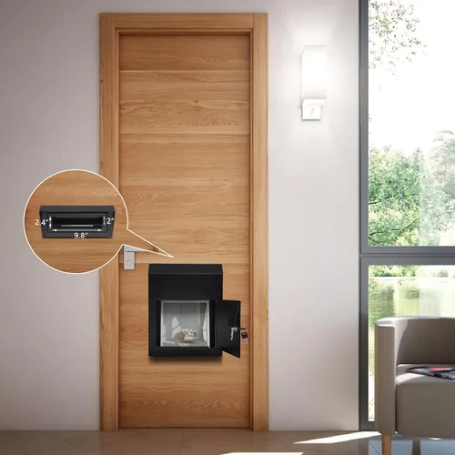 Miniatura 8 de xydled Buzón de correo resistente con cerradura de llave, 15''x12''x6'', buzón de metal con cerradura montado en la puerta, caja de depósito