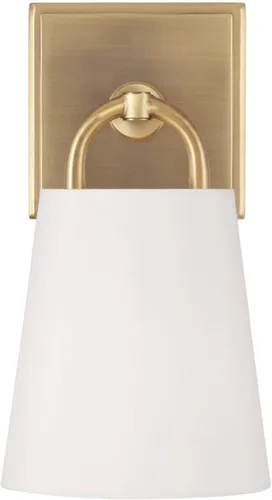 Miniatura 8 de Capital Lighting 649411MB Brody - Aplique de pared de tela blanca de transición, 1 luz de 100 vatios, 11 pulgadas de alto x 7 pulgadas de ancho