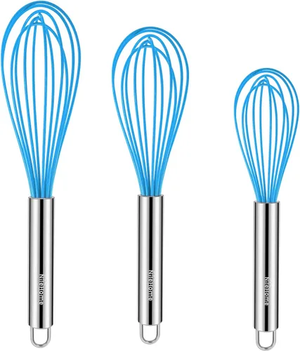 Miniatura 8 de NileHome Juego de mini batidores de acero inoxidable de 5 y 7 pulgadas para cocina, pequeños batidores de alambre para cocinar, batir, mezclar