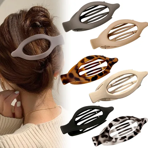 Pinzas planas para el cabello para mujer, pinzas planas tipo garra y pinzas de pelo con pico de pato para cabello grueso o fino, agarre Multicolor-6