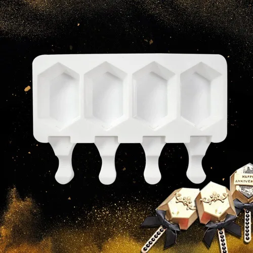 Miniatura 4 de Molde de silicona para paletas de helado, molde de silicona suave y liso para bricolaje, hecho en casa, helado, caramelo, pastel, molde Tipo 4