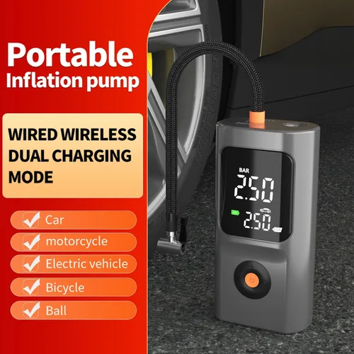 Miniatura 2 de PARDUS Inflador de neumáticos, compresor de aire portátil, bomba de aire de 150 PSI para neumáticos de automóvil con medidor de presión digital