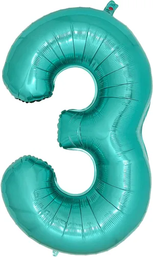 Miniatura 11 de Globos de color verde azulado con el número 0 de 40 pulgadas, globos grandes de papel de aluminio azul turquesa para mujer, decoraciones