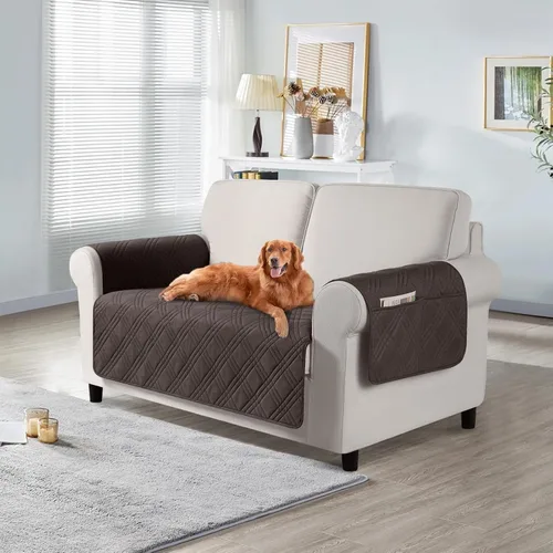 Miniatura 38 de TAOCOCO Fundas de sofá impermeables extragrandes para mascotas y perros con respaldo antideslizante, fundas para asientos de sofá con bolsillo