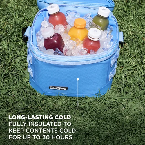 Miniatura 4 de Bolsa para almuerzo premium Coleman Pro de 16 latas con nevera blanda, tapa y cuerpo completamente aislados, mantiene el frío hasta 30 horas, ideal