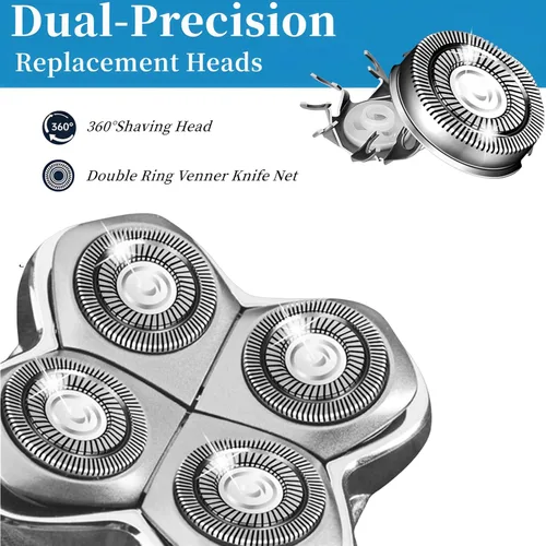Miniatura 2 de Cuchilla de repuesto para cabeza de afeitadora Skull Shaver Pitbull Gold Silver Platinum PRO Shaver de repuesto de 4 cabezales, cabezales