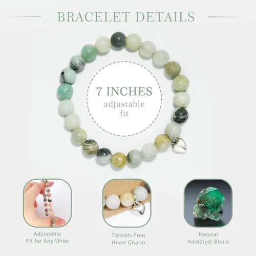 Miniatura 3 de Regalos para mujeres, pulsera curativa de piedra natural, regalos inspiradores para mujeres, adolescentes y niñas