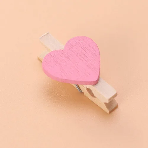 Miniatura 6 de NUOBESTY 50pcs mini pinzas de madera con corazones para boda, decoración del día de San Valentín