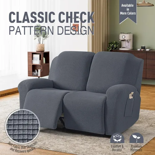 Miniatura 2 de TAOCOCO Funda para sofá biplaza reclinable, 6 piezas, fundas de sofá reclinable dobles para sofá biplaza reclinable doble de 2 asientos, protector