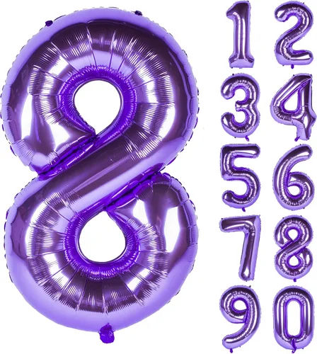Miniatura 30 de Globos de 40 pulgadas para inflar con helio, de película de aluminio, para fiestas, cierre manual (púrpura 0)