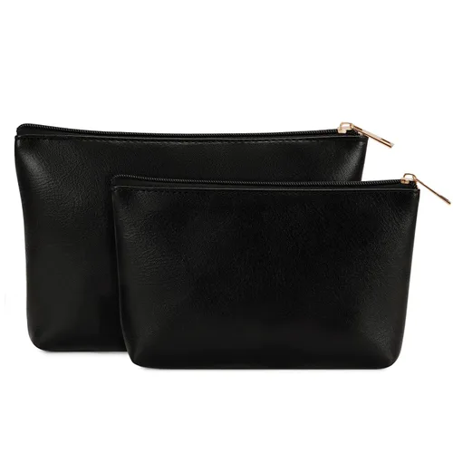 Miniatura 17 de Wandering Nature Bolsa de maquillaje pequeña, paquete de 2 bolsas de cosméticos para bolso, bolsa de maquillaje acolchada acolchada, bonita bolsa