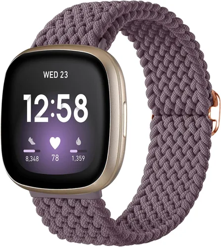 Miniatura 13 de Maledan Banda elástica trenzada compatible con Fitbit Sense/Versa 3/4 y Sense 2, correa elástica suave para reloj inteligente, accesorio