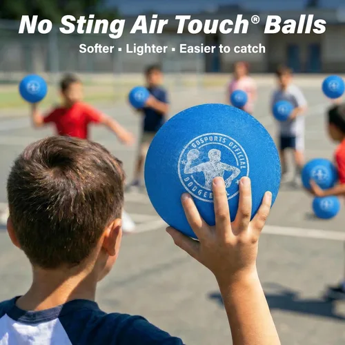 Miniatura 2 de GoSports Inflatable Dodgeballs - Choose 5 Inch or 7 Inch No Sting Balls - Set of 6 Includes Ball Pump & Mesh Bag Paquete de 6 bolas de 7" - Azul