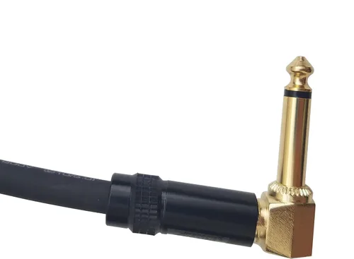 Miniatura 3 de Audio2000'S E27150 - Cable de audio en ángulo recto TS chapado en oro de 1/4 de pulgada (1/4 pulgadas) chapado en oro de 1/4 de pulgada TS en ángulo