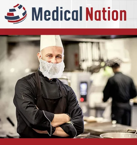 Miniatura 7 de Medical Nation Paquete de 100 redes desechables para barba para hombres, cubiertas de barba de cobertura completa, protectores de barba