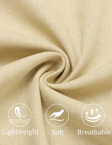 Miniatura 6 de COOFANDY Pantalones de algodón y lino para hombre, cintura elástica, ligeros, casuales, ajuste relajado, pantalones de yoga y playa con bolsillos