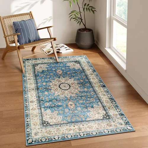 Miniatura 62 de Lahome Alfombra tribal bohemia de 2 x 3 pies, alfombra verde pequeña para entrada, suave, antideslizante, lavable, alfombra de baño bohemia de pelo