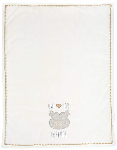 Miniatura 2 de Levtex Baby - Manta de felpa de búho nocturno - Búho bordado y apliques con ribete RIC Rac - Owl Love You Forever - Gris, bronceado y crema