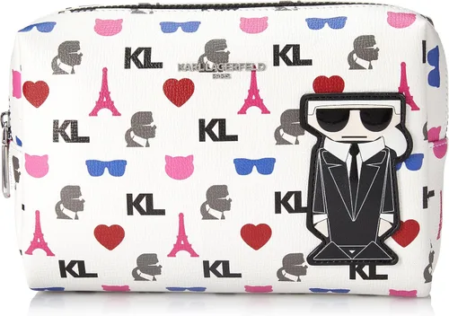 Miniatura 10 de KARL LAGERFELD Women's Maybelle Cosmetic Bag Negro/Rosa multicolor
