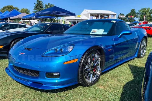 Miniatura 2 de Para Chevrolet Corvette C6 Grand Sport y Z06 2005-2013 Paneles basculantes de faldas laterales estilo ZR1 con par de solapas de barro
