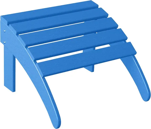 Miniatura 47 de WestinTrends Reposapiés otomano Adirondack para patio al aire libre, taburete de madera de polietileno para todo tipo de clima, ampliamente Azul