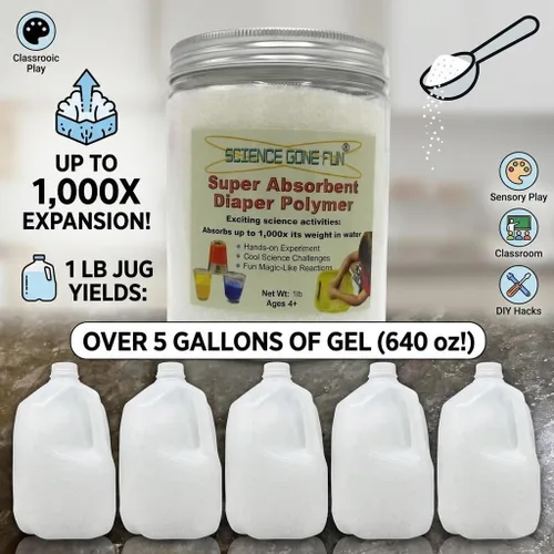 Miniatura 7 de 1 libra Super Absorbente Pañal Polymer_Science Productos educativos (Tm)